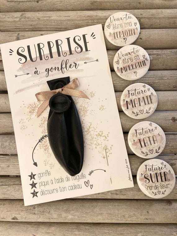 Carte Ballon Annonce Grossesse Badge Surprise Etsy