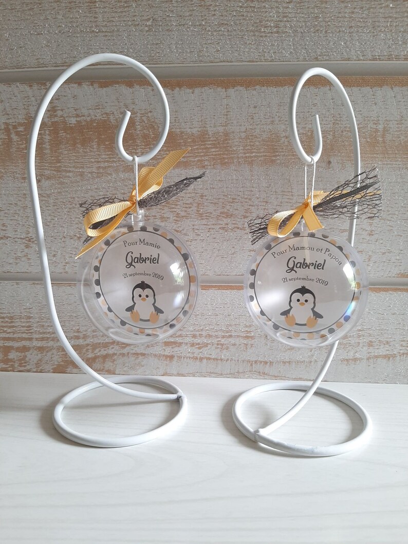 Cadeau Bapteme Parrain Marraine 2 Boules photo cadeau parrain marraine souvenir baptême | Etsy