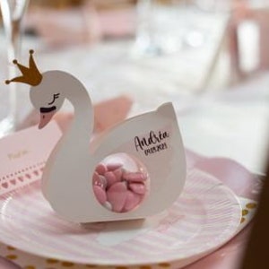 10 boites de dragées CYGNE boule pvc