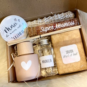 Coffret cadeau diffuseur ROSE - merci - fin d'année scolaire - Marraine - Mamie - Maman - Tata - Tatie - Nounou - ATSEM - Collègue