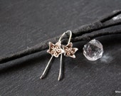 Stud Earrings silver, Silver buckle, buckle loop woman, wedding flowers, silver, Flower Earrings
