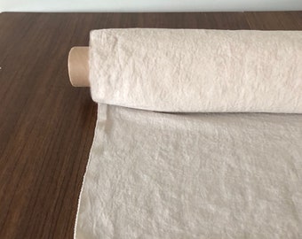 100 % extra ancho tejido natural LINO BGO27soft Beige, 195 g / 250cm de ancho de tela por el metro, ropa de cama