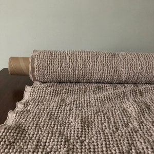 88&quot; EXTRA WIDE fabric, Waffle natural Linen/Cotton fabric BGO137 Beige, 250g/225cm fabric by the metre, bath towel kitchen spa (7-123)
