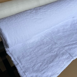 110 in EXTRA wide natural HEMP fabric BGH17L Bleached White, 285 cm width fabric by the metre, bedding linen, bedspread, sewing, linen top