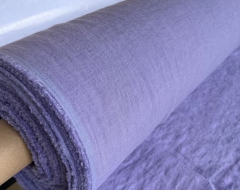 Tela de lino suave extra ancha: Material de cama de color morado medio (110 pulgadas)