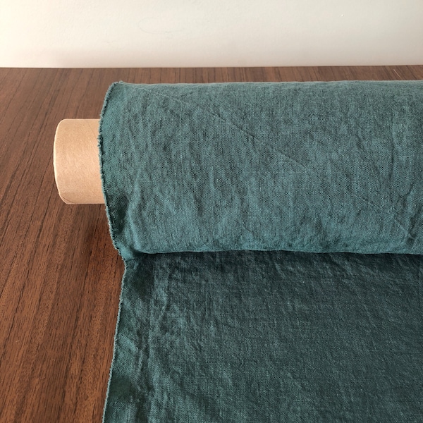 100 % EXTRA large tissu naturel LINEN BGO27soft Vert ,195 g/250cm tissu de largeur par le mètre, literie