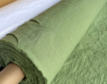 Extra Wide Olive Drab Linen Fabric: Soft Natural Bedding (110" Wide)