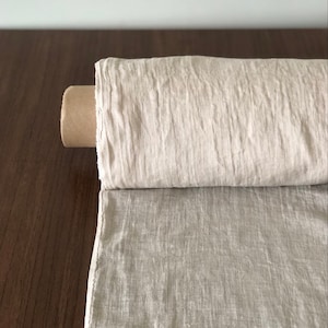 BGO1 Beige 100 % light Natural LINEN fabric, linen scarf, 150cm width fabric by the metre, for sewing, linen top fabric by the yard, linen d