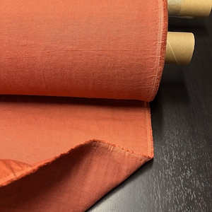 Brick Linen Fabric: 100% Natural, Medium Weight Upholstery & Sewing