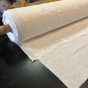 Extra Wide Hemp Fabric: Soft Natural White Linen (110 inch)