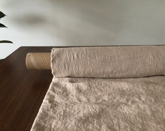 100 % EXTRA wide natural LINEN fabric BGO27soft creamy ,195 g/250cm width fabric by the metre, bedding