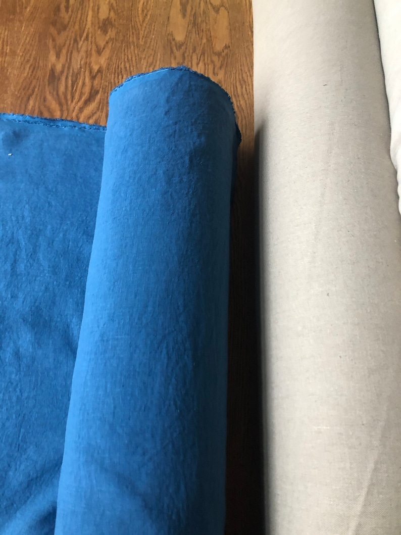 100 EXTRA Wide Natural LINEN Fabric Bgo17soft Blue 250 Cm Etsy