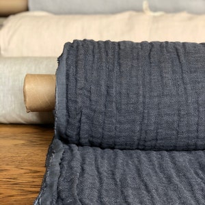 BGO6 SHADOW 100 % Natural LINEN fabric linen scarf, 140cm width fabric by the metre, for sewing, linen top fabric by the yard, linen