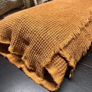 Squash Waffle Linen Fabric: 80" Extra Wide, 500g