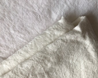 BGH26 Tejido 100 % CÁÑAMO Natural Blanco Natural, Tejido de 200 g/145 cm de ancho por metro, ropa de cama, colcha, tejido superior de lino de costura