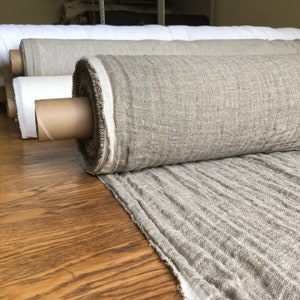 Natural Linen Fabric: Softened Weave, 140cm Wide, For Sewing