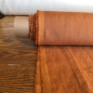 100 % EXTRA wide natural LINEN fabric BGO17soft lithuanian pumpkin , 250 cm width fabric by the metre, bedding linen, bedspread, sewing, lin