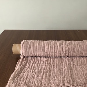 BGO6 dusty rose 100 % Natural LINEN fabric linen scarf, 140cm width fabric by the metre, for sewing, linen top fabric by the yard, linen