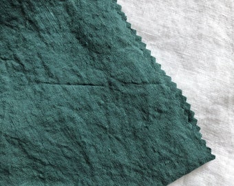 BGH26 Tejido verde 100 % CÁÑAMO natural, tejido de 200 g/145 cm de ancho por metro, ropa de cama, colcha, tejido superior de lino de costura