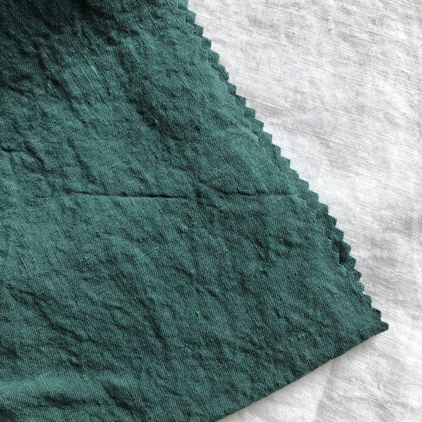 BGH26 Green 100 % Natural HEMP fabric, 200 g/145 cm width fabric by the metre, bedding linen, bedspread, sewing linen top fabric