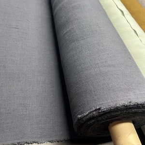 Tissu de chanvre bleu foncé : 100 % naturel, 145 cm de large, 240 g