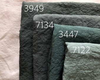 BGH36 グリーン 100% 天然ヘンプ生地、240g/145 cm 幅生地（メートル単位）、寝具リネン、ベッドカバー、縫製リネントップ生地