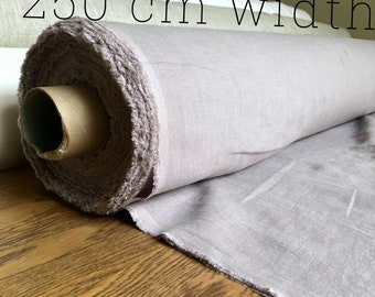 100 % EXTRA amplio tejido natural LINO BGO17 lila mística suave, tela de 250 cm de ancho por el metro, ropa de cama, colcha, costura, lino a