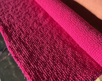 Raspberry Waffle Linen Cotton Fabric: 88" Extra Wide, Soft Texture