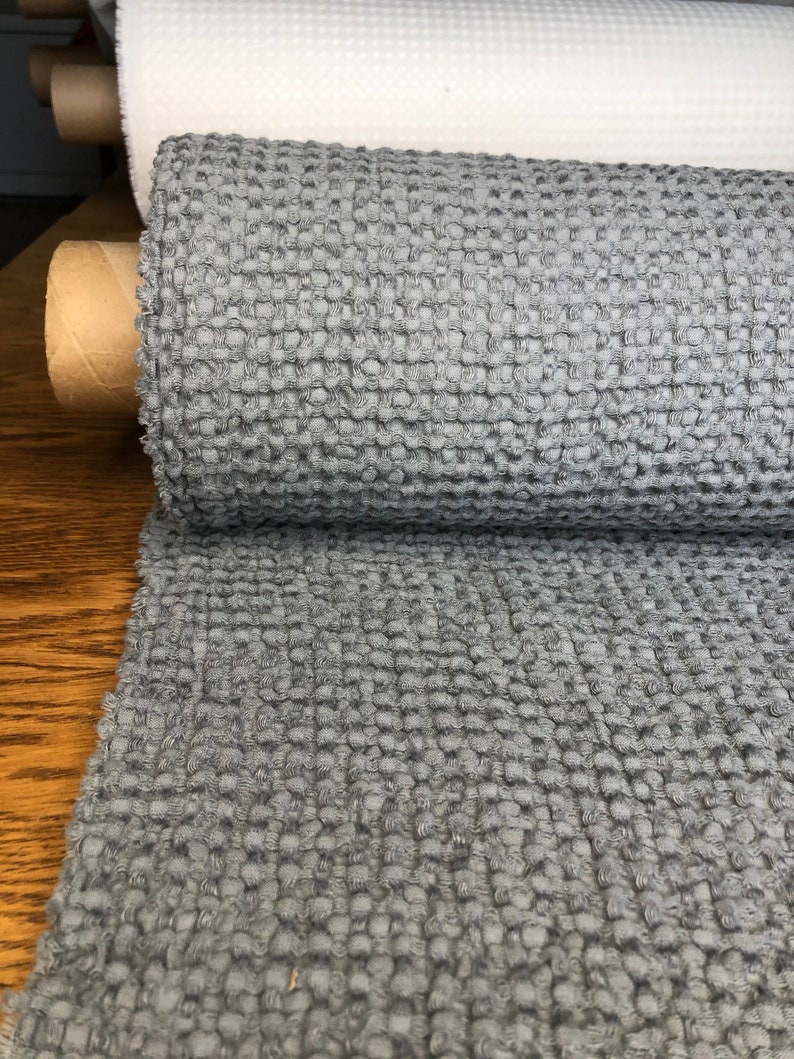 88 EXTRA WIDE fabric Waffle natural Linen/Cotton fabric Etsy