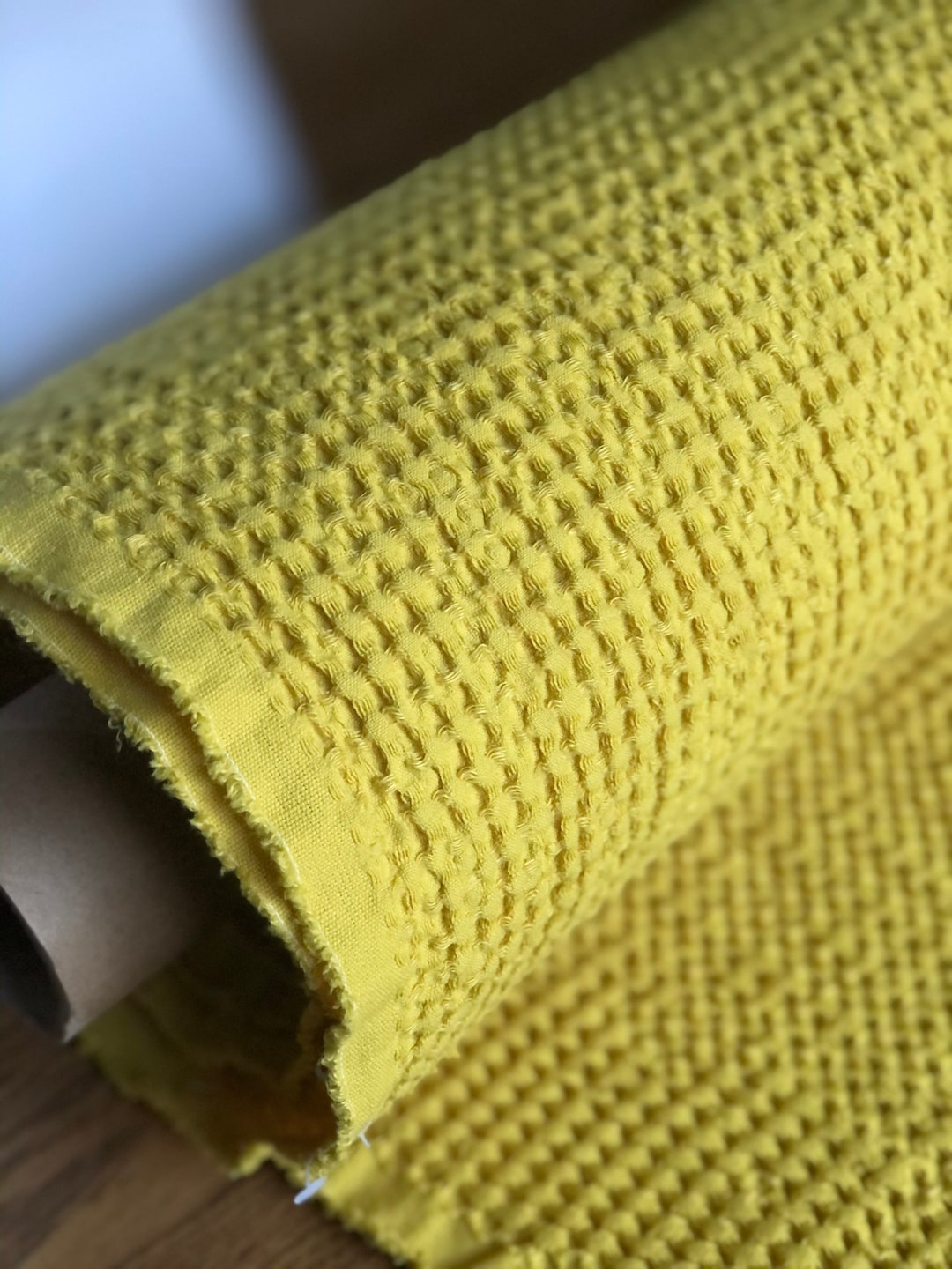 88 EXTRA WIDE Fabric, Waffle Natural Linen/cotton Fabric BGO137 Garst