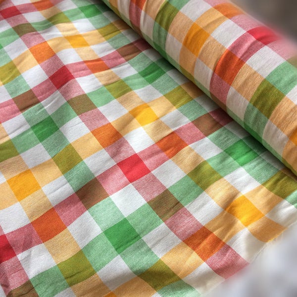 Checked Linen Fabric - Etsy