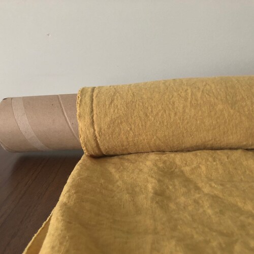 100 EXTRA Wide Natural LINEN Fabric Bgo27soft Mustard 195 Etsy