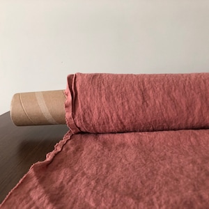 Extra Wide Soft Coral Linen Fabric: 100% Natural, 250cm Width