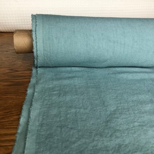 BGO41 teal 100 % natural LINEN fabric, 260g/145 cm width fabric by the metre, bedding linen, bedspread, sewing linen top fabric by the yard