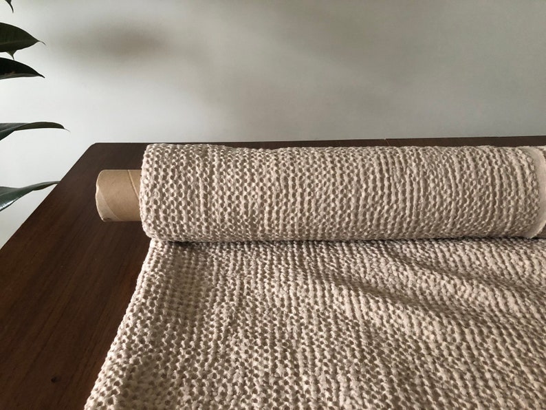 88 EXTRA WIDE Fabric Waffle Natural Linen/cotton Fabric Etsy
