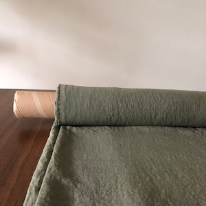 100 % EXTRA wide natural LINEN fabric BGO17soft Cedar Green , 250 cm width fabric by the metre, bedding linen, bedspread, sewing, linen t
