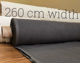 100 % EXTRA brede natuurlijke LINNEN stof BGO17_123 niet verzacht, 260 cm breedte stof per meter, beddengoed, sprei, naaien, linnen