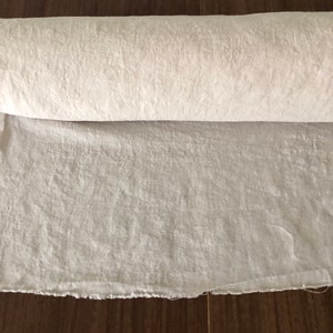 Puede incluir: Un rollo de tela de lino blanco con una superficie ligeramente texturizada.