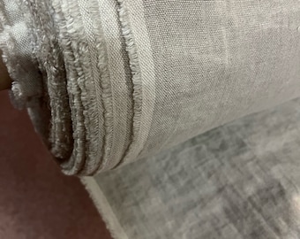 Heavy Linen Fabric: 110" Extra Wide, Softened Semi-Natural