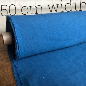 100 % EXTRA ancho natural LINEN tela BGO27soft azul marino, 195 g / 250cm de ancho tela por el metro, ropa de cama imagen 1