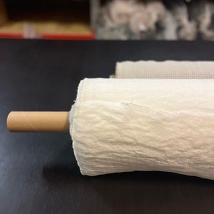 Soft White Linen Fabric: 110&quot; Wide, Heavyweight BGO44EL