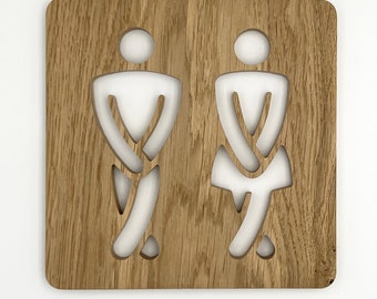 Plaque de porte humoristique pour les toilettes
