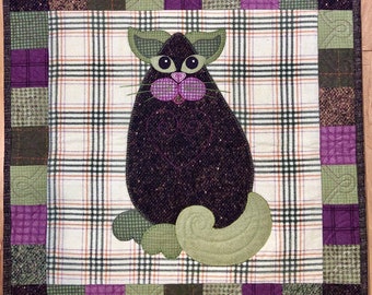 Woolly Eggplant Purrmesan Quilt by Helene Knott