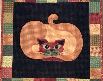 Woolly Pumpkat Quilt by Helene Knott (with tiny blemish as seen in photos)