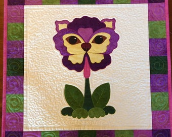 Pansy-Faced Pooch Original by Helene Knott made for StoryQuilts