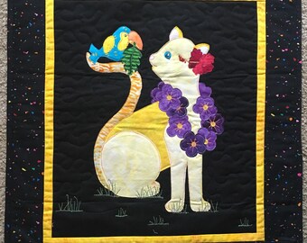 Tropical Kitty Quilt by Melanie Chang