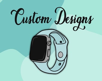 Custom Design Request - Themed Engraved Apple Watch Bands - Silicone and Engraved 38mm 40mm 41mm 42mm 44mm 45mm S/M M/L Series 1-7