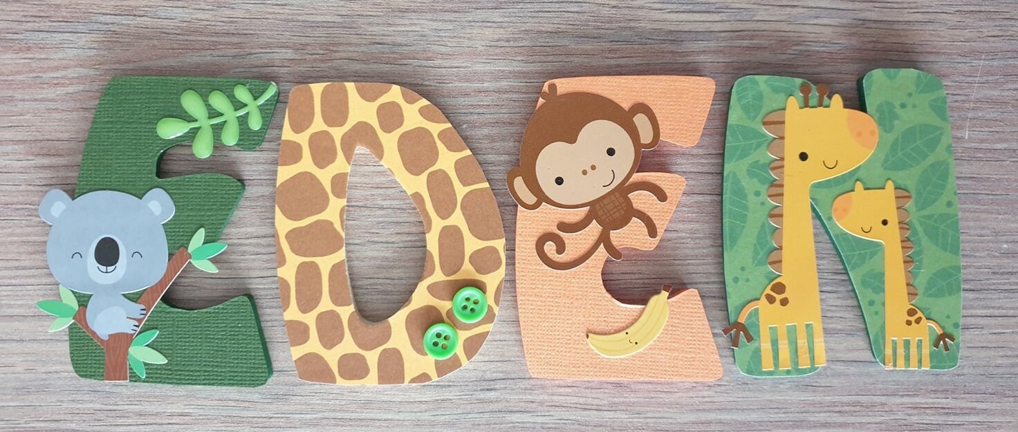 Plaque de Porte Enfants en Bois Personnalisée Savane