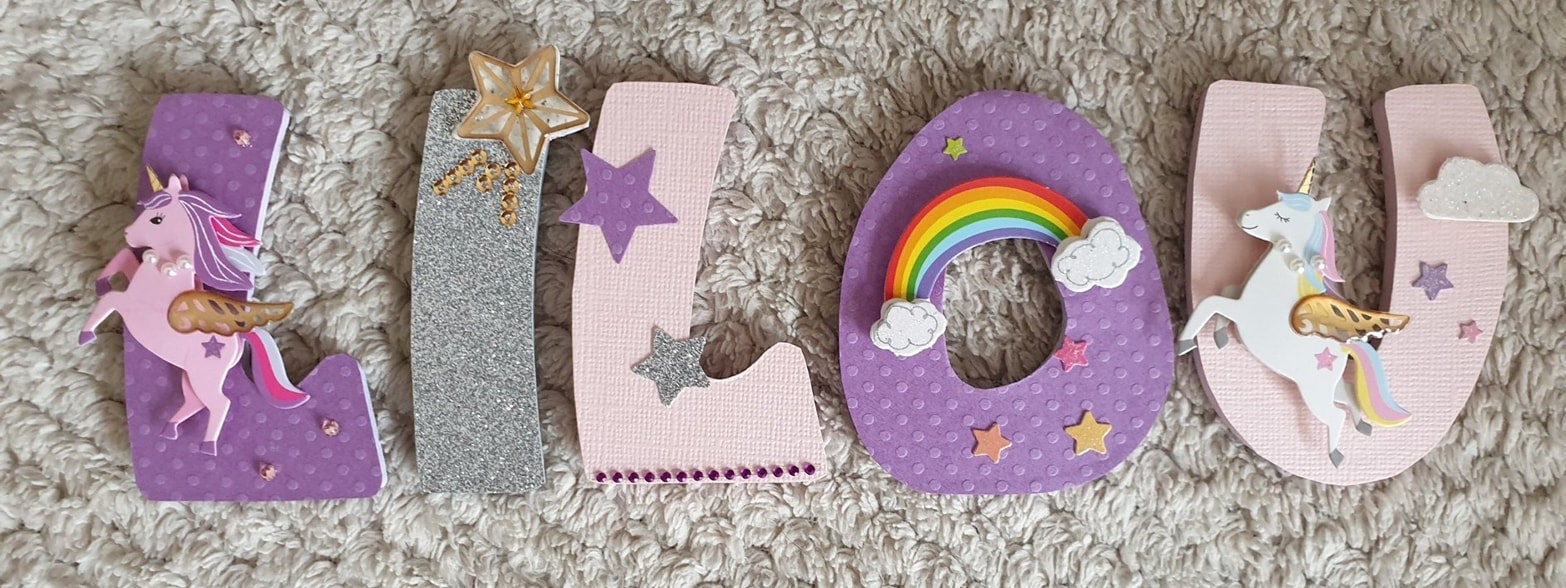 Plaque de Porte Enfants en Bois Personnalisée Licorne