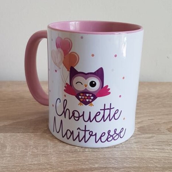 mug chouette maîtresse